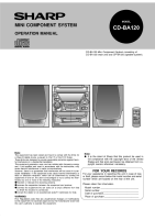 Sharp CD-BA120-Owners-Manual